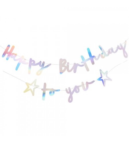 FAIXA HAPPY BIRTHDAY IRIDISCENTE